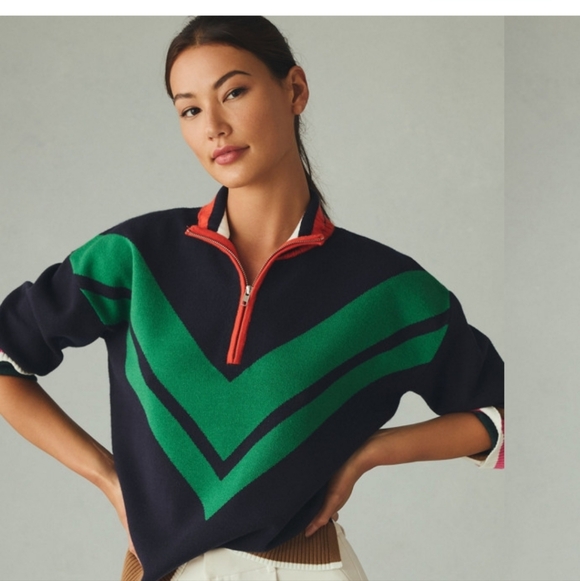 Maeve by Anthropologie Varsity Half-Zip Sweater – Medium - Picture 13 of 15